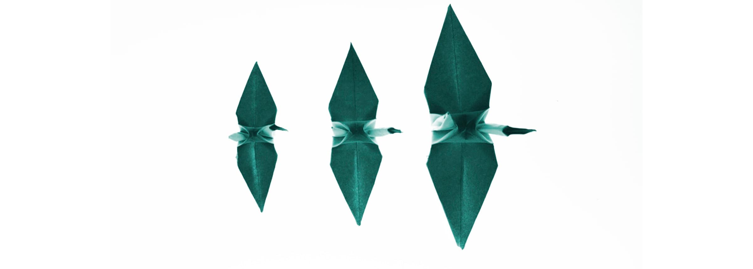 Archival print of origami cranes, 1 of 3