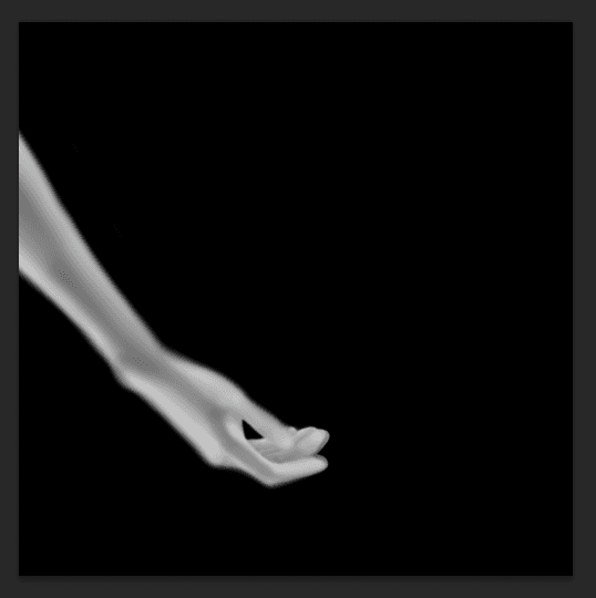 Digital painting of a hand, made in Photoshop
