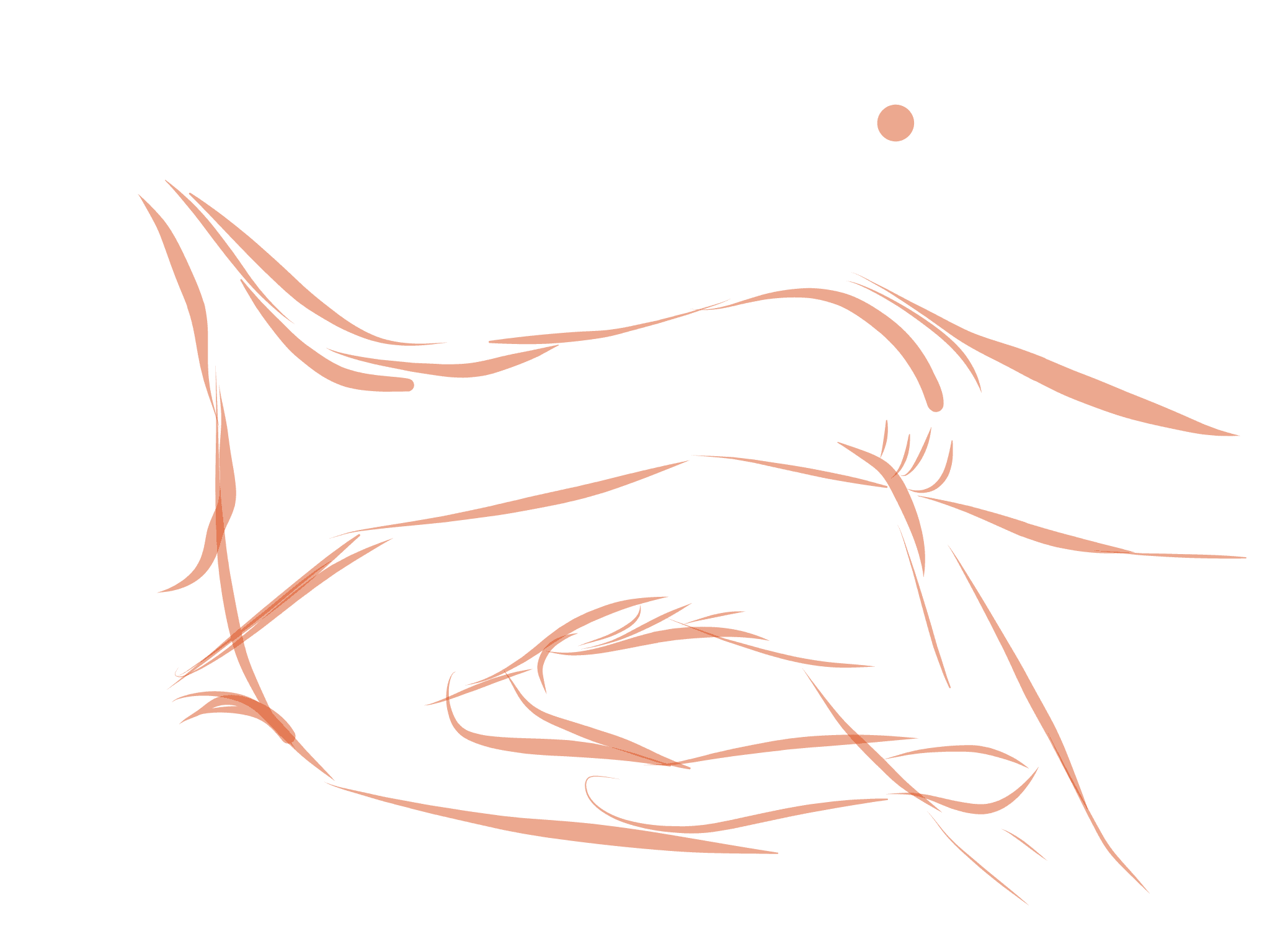 Gesture drawing 1 of 7, drawn in an iPad drawing app