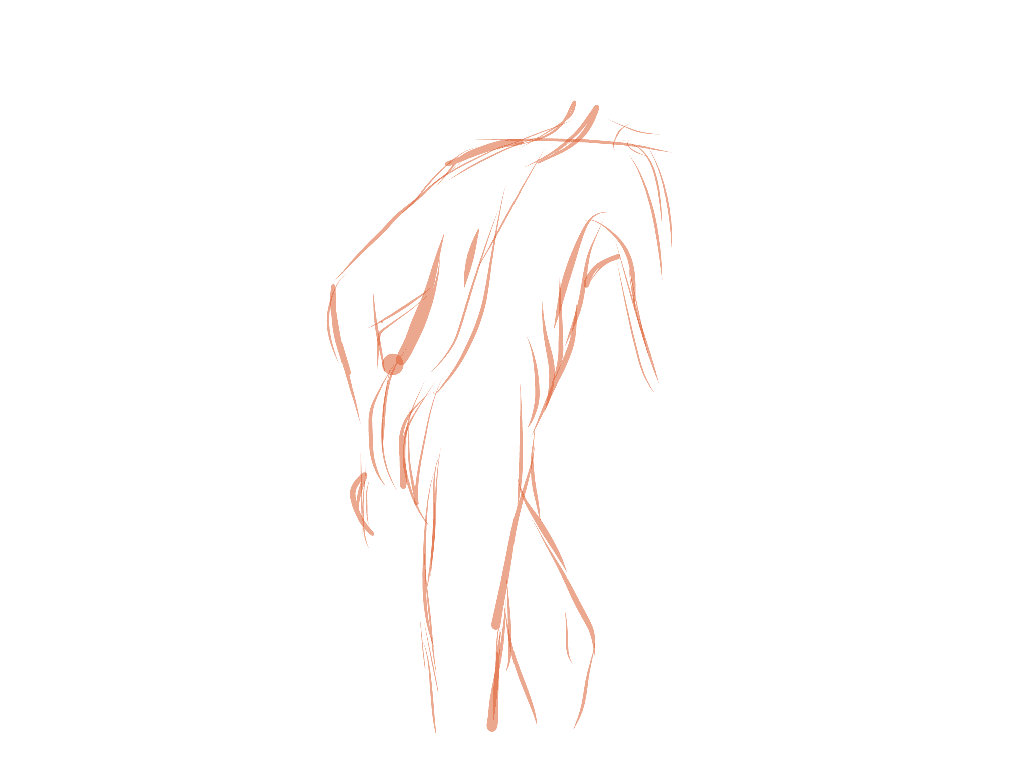 Gesture drawing 7 of 7, drawn in an iPad drawing app